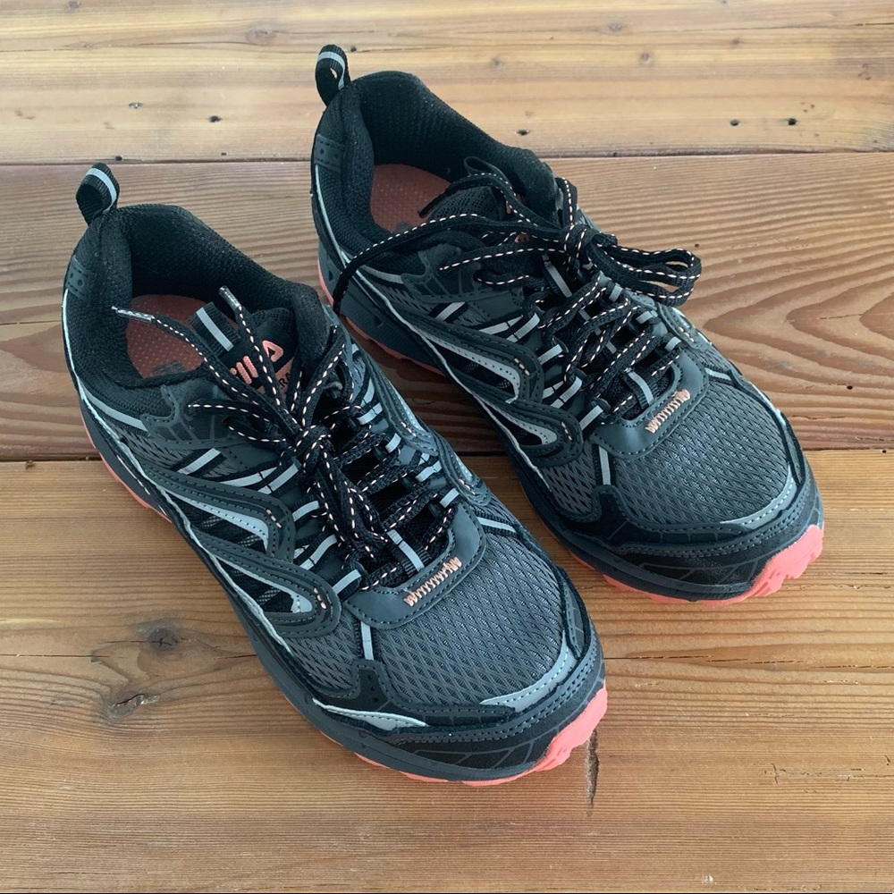 Fila Black and Coral Athletic Shoes